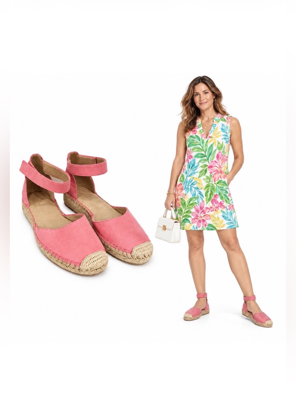 Naturalizer, Soul Wren Pink Espadrille ankle strap Sandals, Size 7